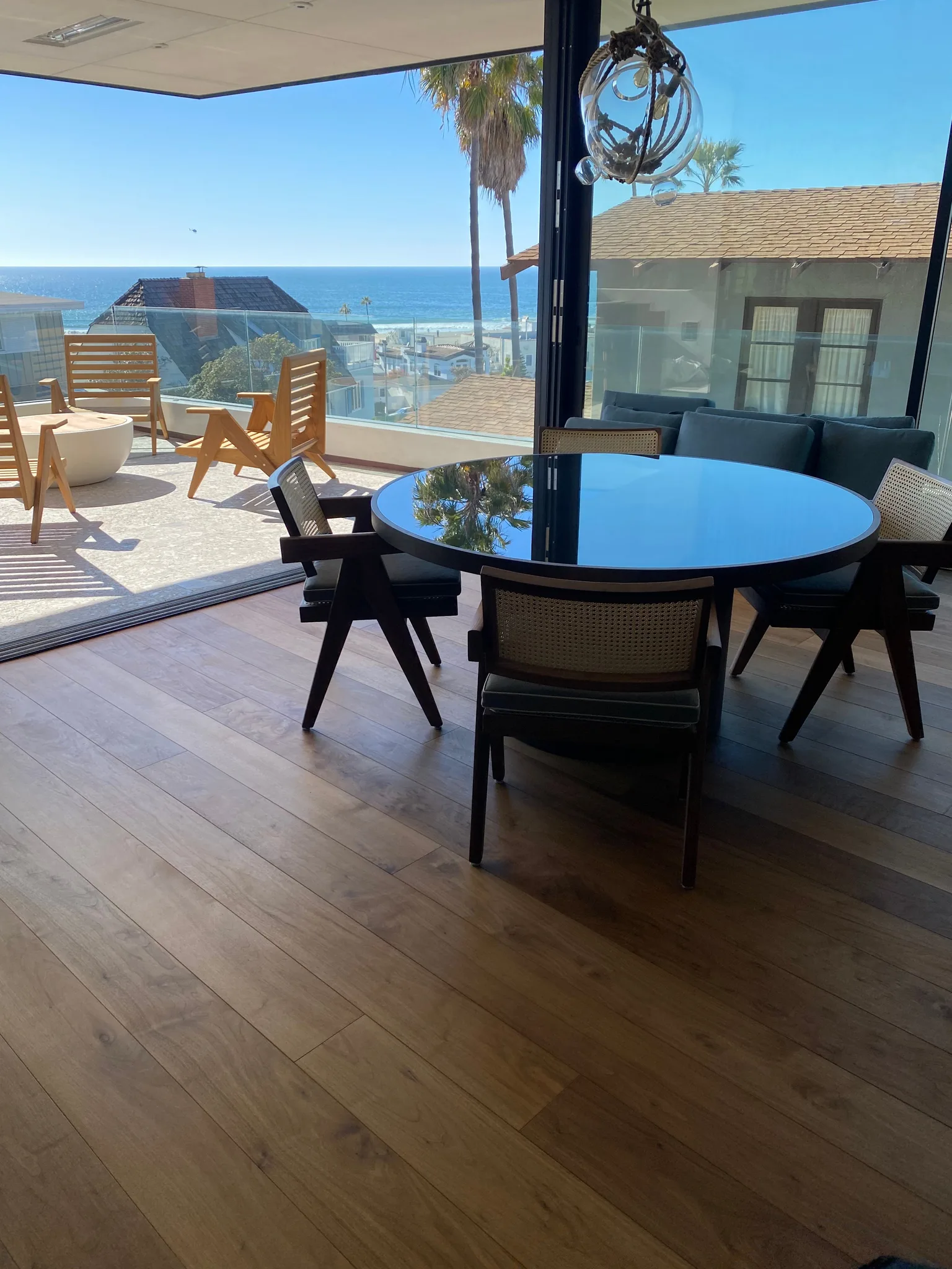Wide plank walnut floor