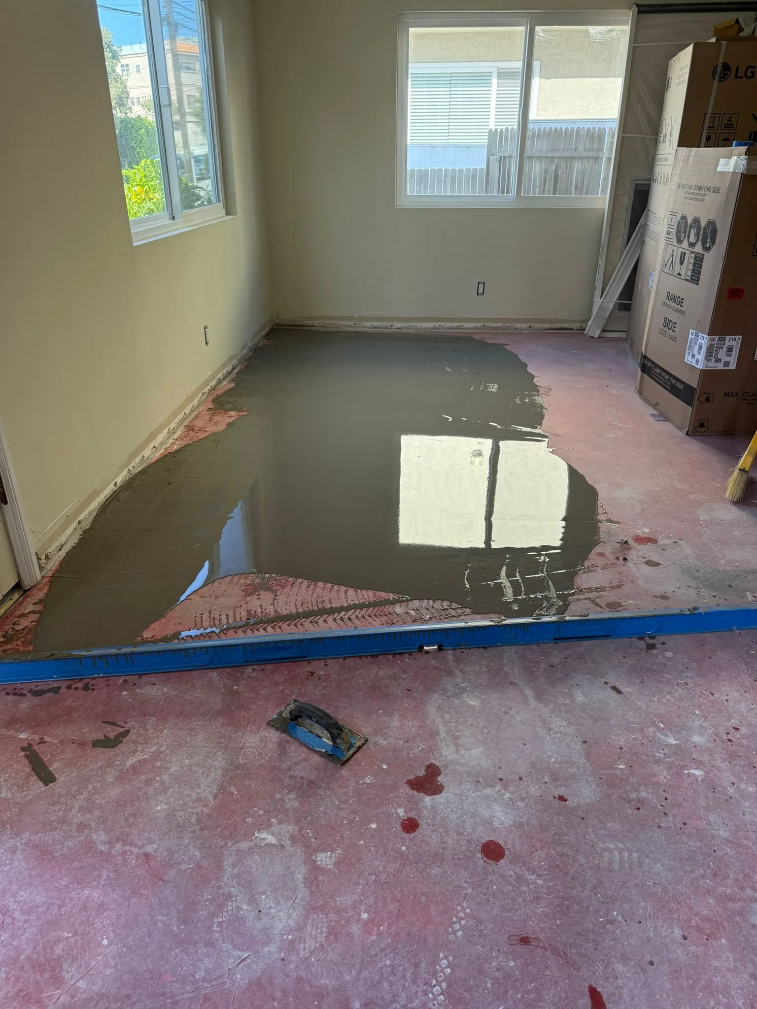 Voids filled with self-leveling