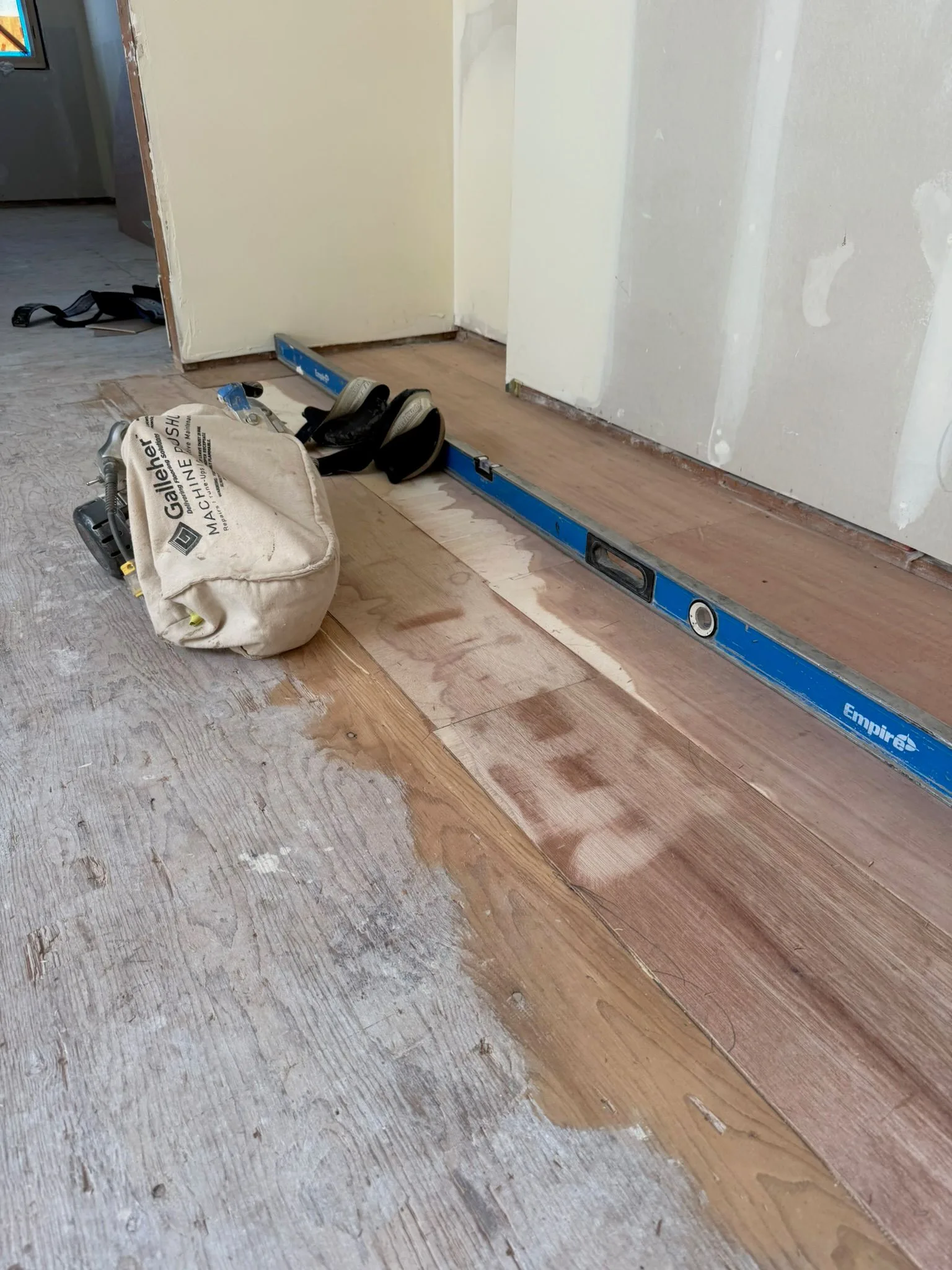 Plywood correction along a wall