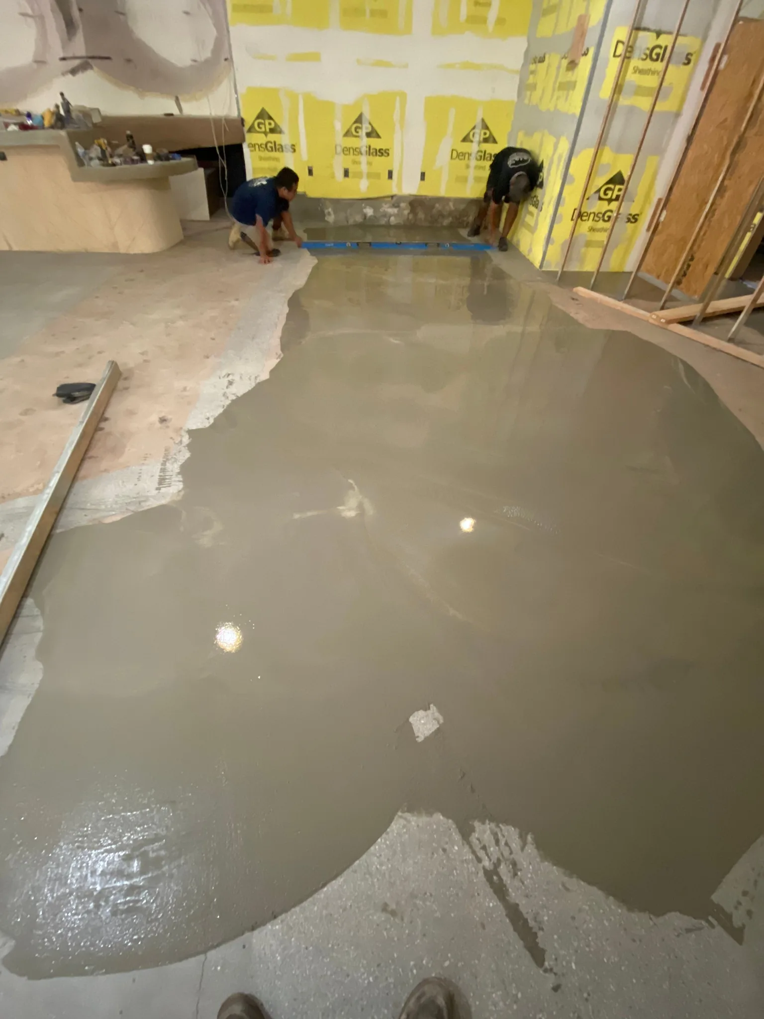 One big pour across an open-plan floor