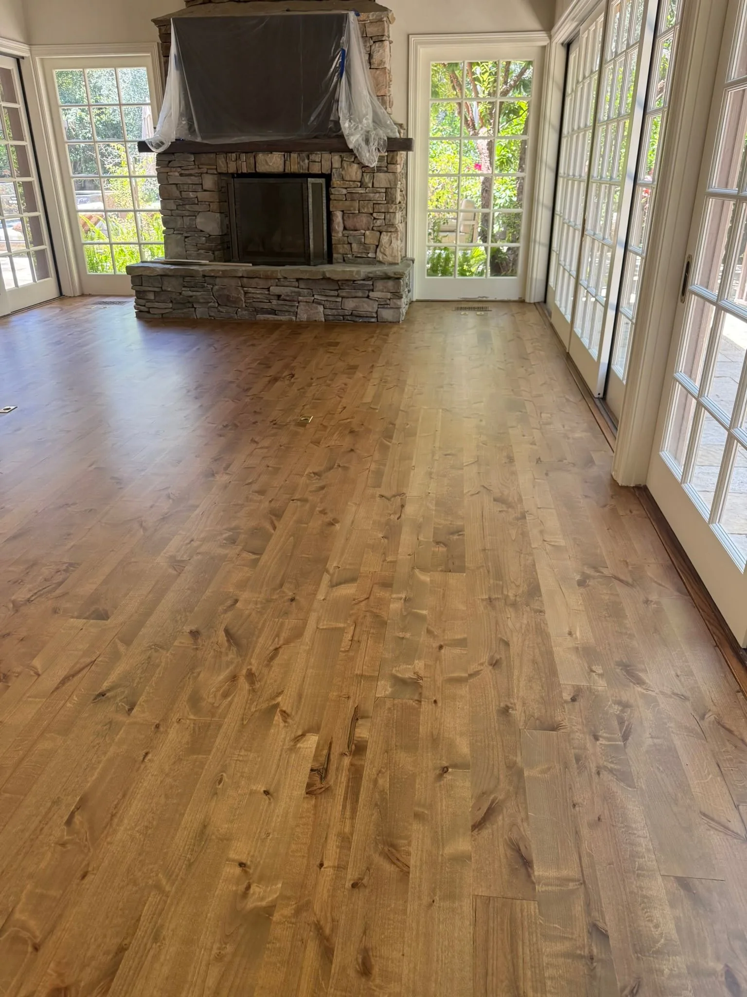 Refinished character grade flooring