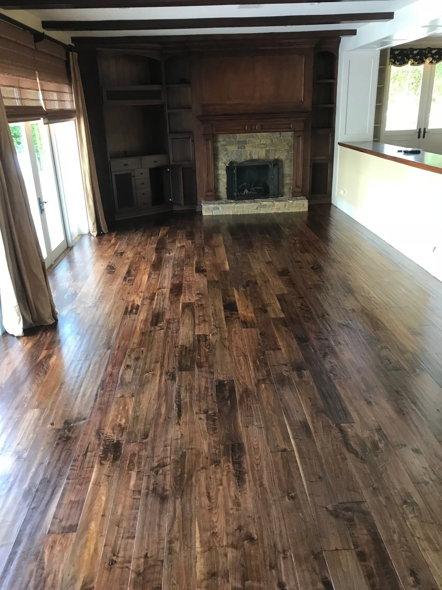 Custom hand scraped walnut