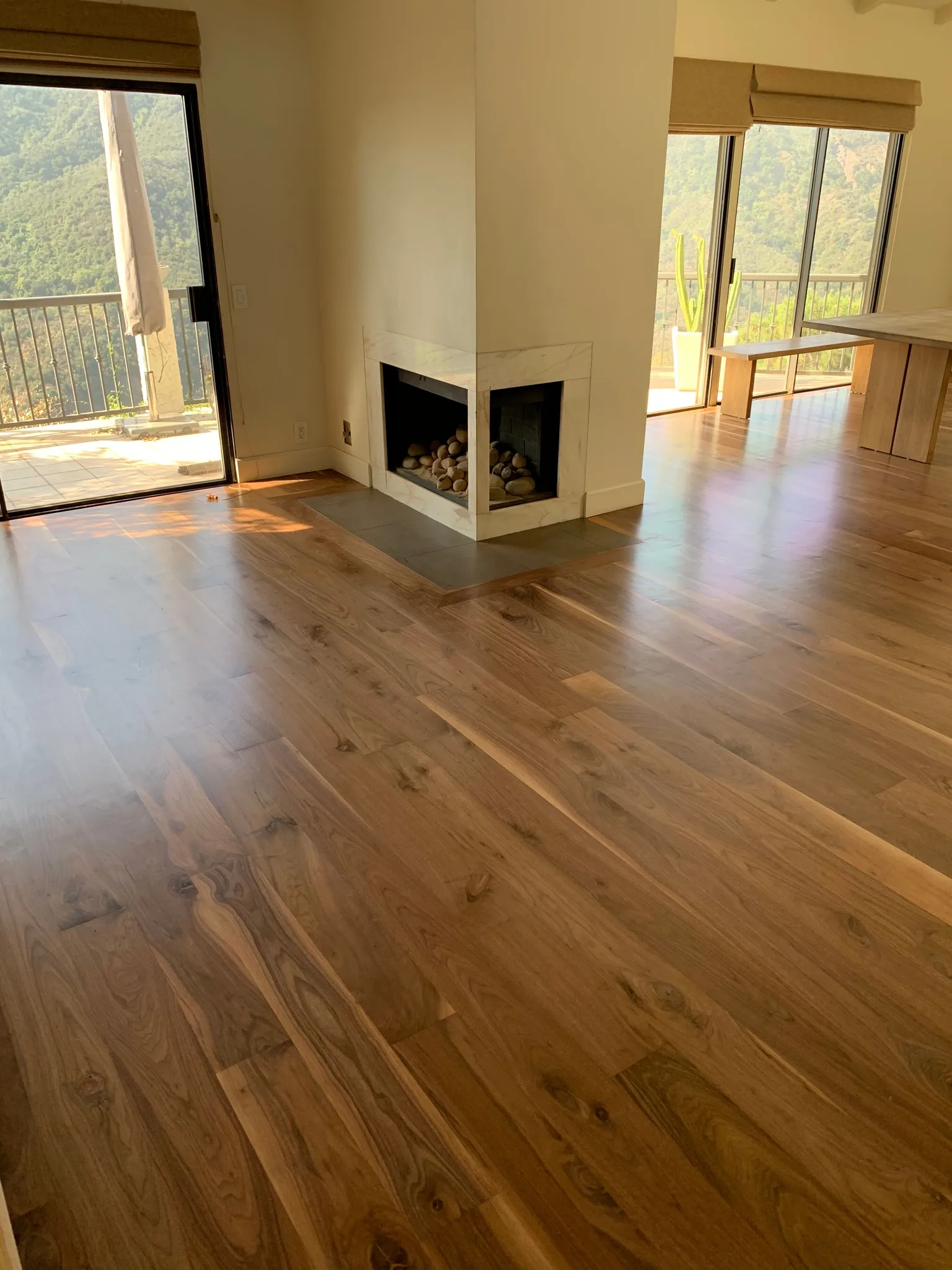 Finished clear to show off walnut's natural beauty