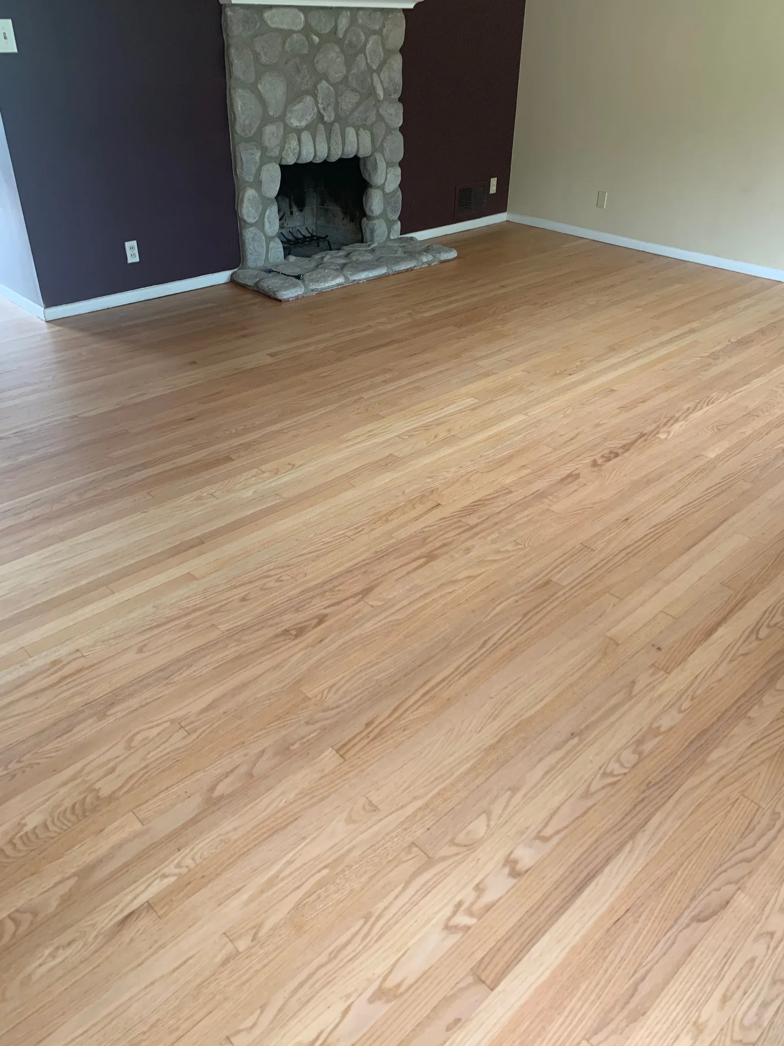Refinished oak strip floor