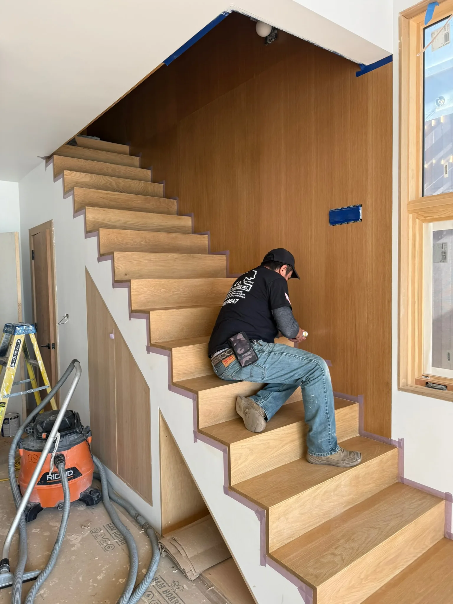 Preparing to finish staircase