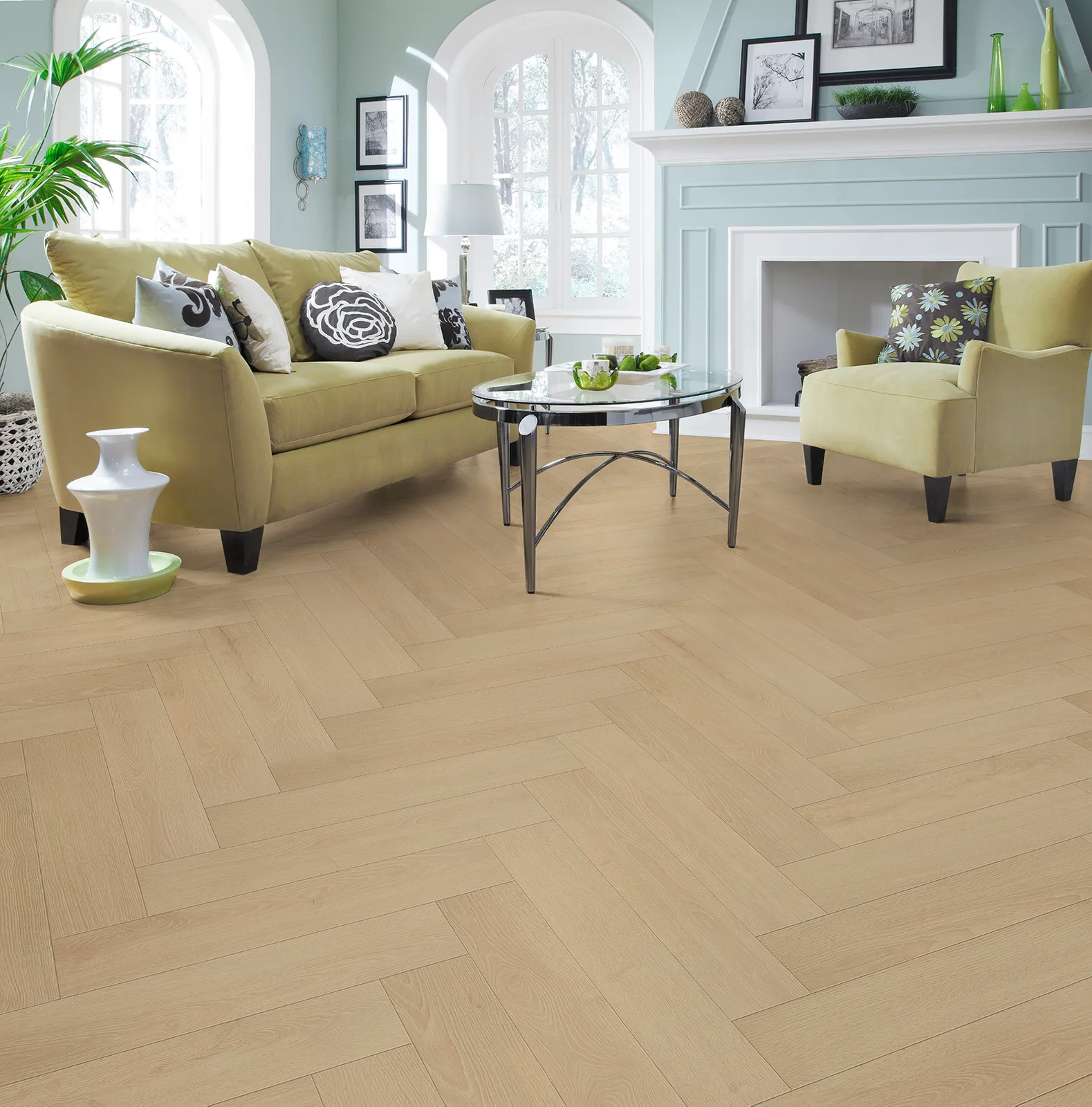 Lyra-Herringbone — Compass Materials Oak Verse