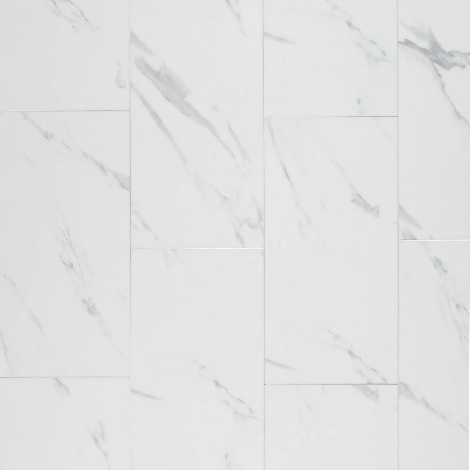 Grey Waterproof Rigid Core Vinyl Flooring Tile Attached Pad 5mm T X 12in W X 24in L — NuFloor Carrera CollectionWAC005 WHITE-GREY Waterproof Rigid core Vinyl Flooring TILE attached Pad 5mm T x 12in W x 24in L