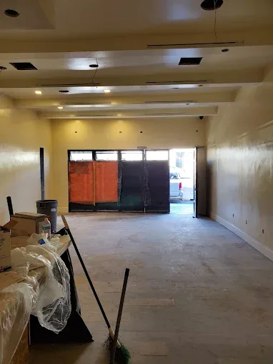 Nando Trattoria dining room cleared to the subfloor ahead of the new hardwood install