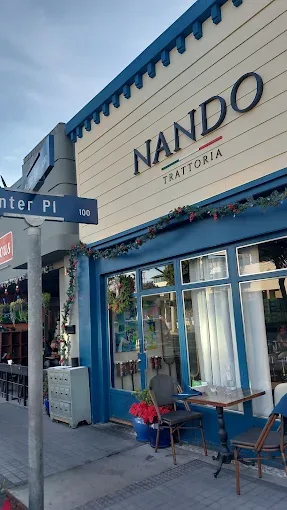 Nando Trattoria storefront on Center Place in Manhattan Beach