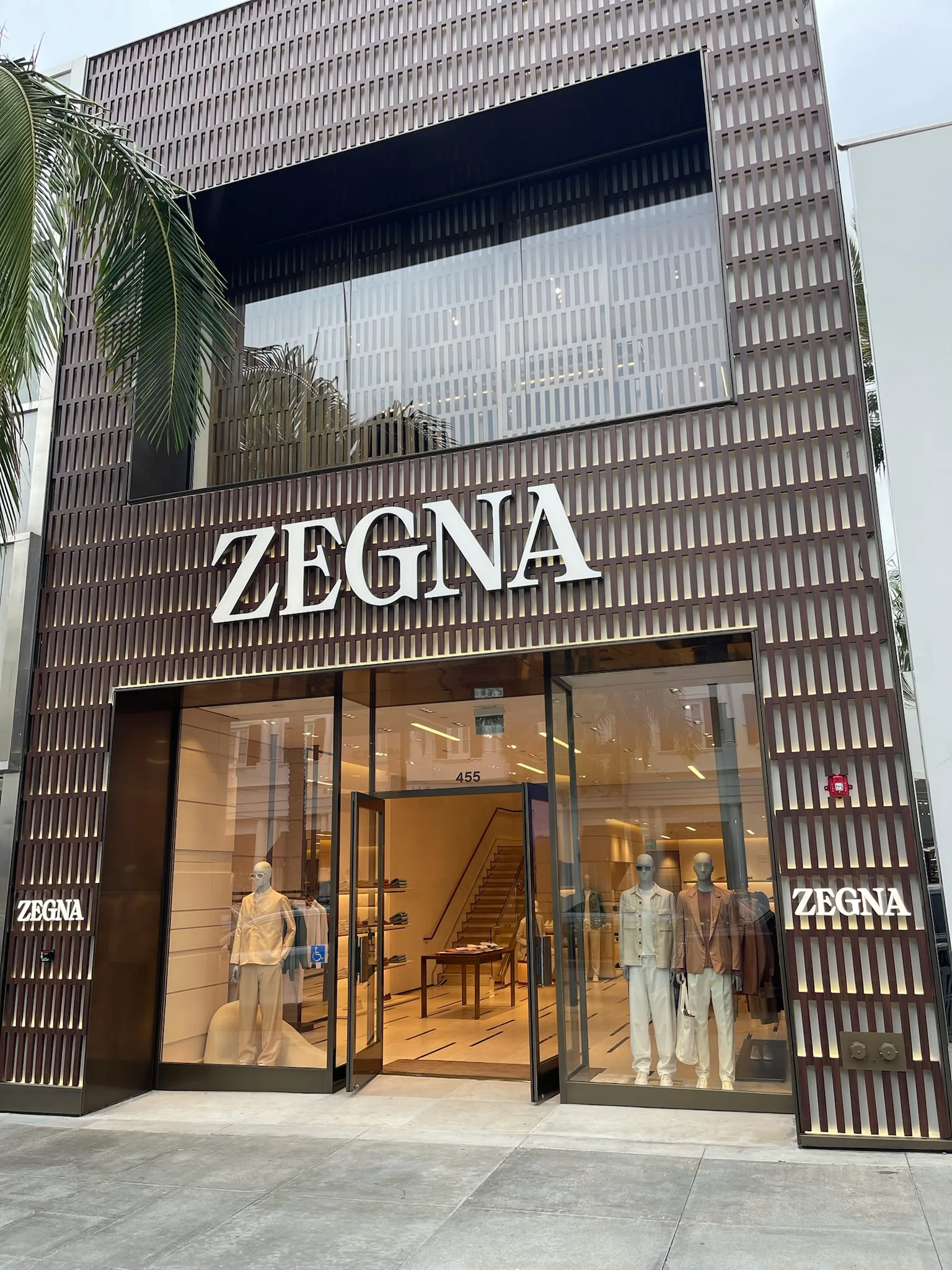 Zegna storefront on Rodeo Drive in Beverly Hills, interior flooring by Cal Coast Flooring